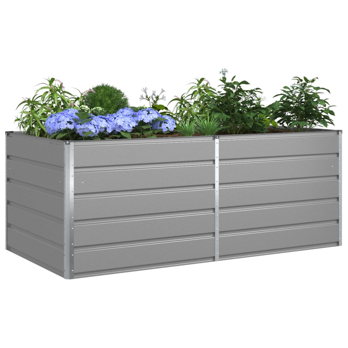 vidaXL Γλάστρα Ανοιχτό γκρι 195 x 100 x 75 εκ Επικαλυμμένος Χάλυβας