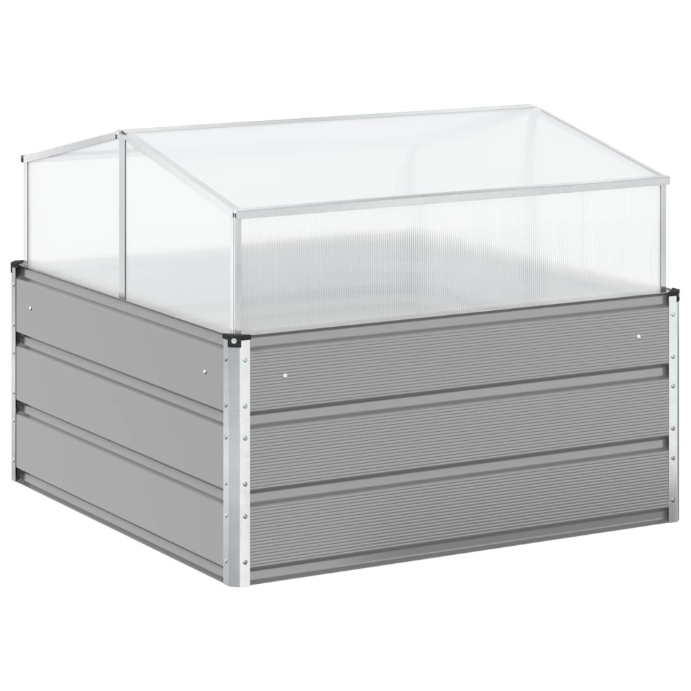 vidaXL Γλάστρα Ανοιχτό γκρι 100 x 100 x 77 cm Επικαλυμμένος Χάλυβας