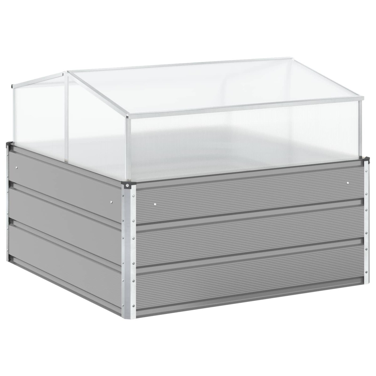 vidaXL Γλάστρα Ανοιχτό γκρι 100 x 100 x 77 cm Επικαλυμμένος Χάλυβας