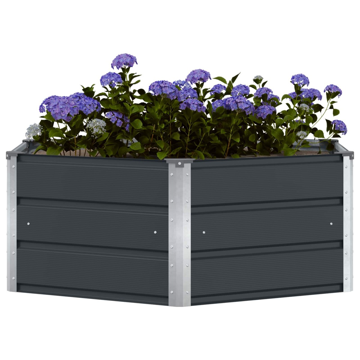 vidaXL Γλάστρα Ανθρακί 129 x 129 x 45 cm Ατσάλι