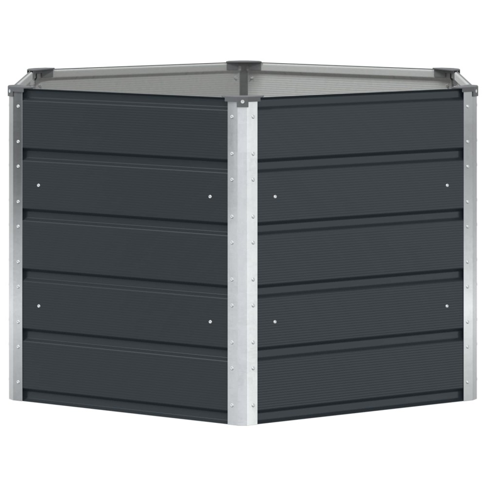 vidaXL Γλάστρα Ανθρακί 129 x 129 x 75 εκ Ατσάλι