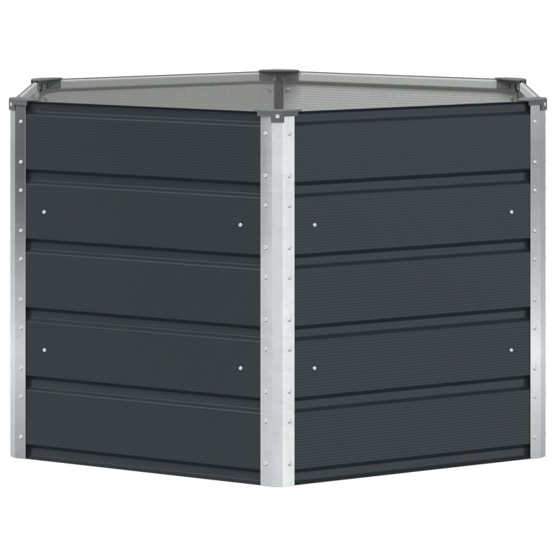 vidaXL Γλάστρα Ανθρακί 129 x 129 x 75 εκ Ατσάλι