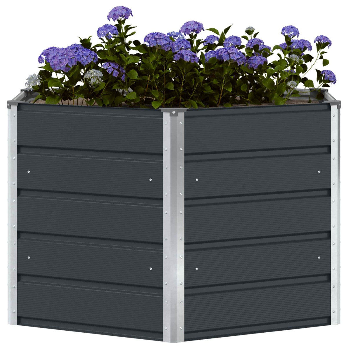 vidaXL Γλάστρα Ανθρακί 129 x 129 x 75 εκ Ατσάλι
