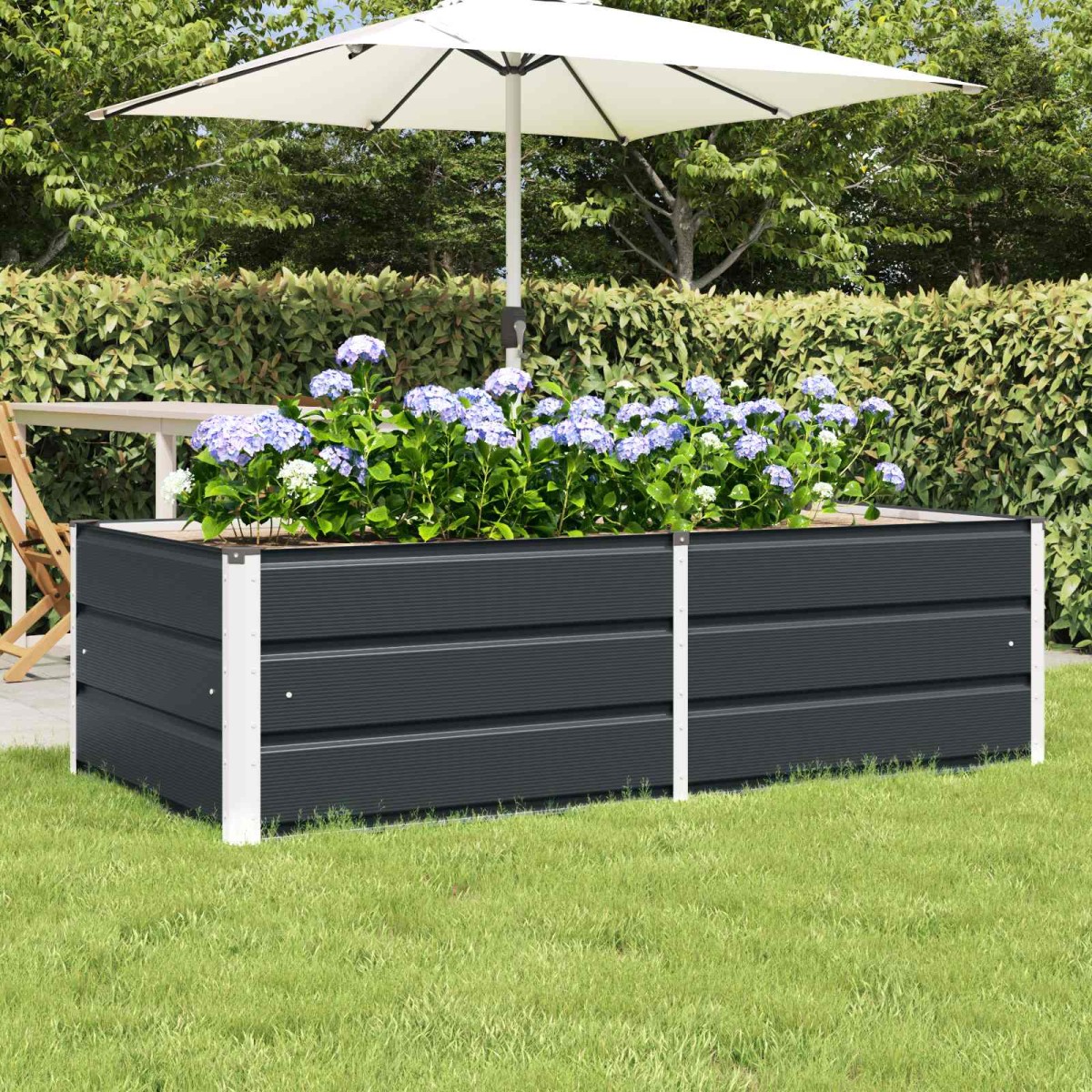 vidaXL Γλάστρα Ανθρακί 160 x 80 x 45 cm Ατσάλι