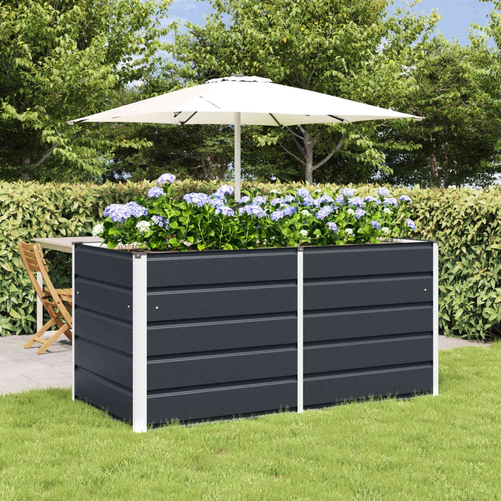 vidaXL Γλάστρα Ανθρακί 160 x 80 x 75 cm Ατσάλι