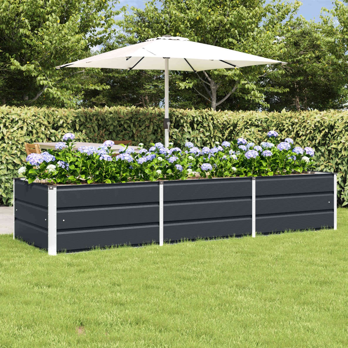 vidaXL Γλάστρα Ανθρακί 240 x 80 x 45 cm Ατσάλι