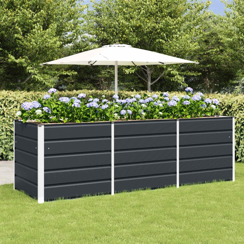 vidaXL Γλάστρα Ανθρακί 240 x 80 x 75 εκ. Ατσάλι