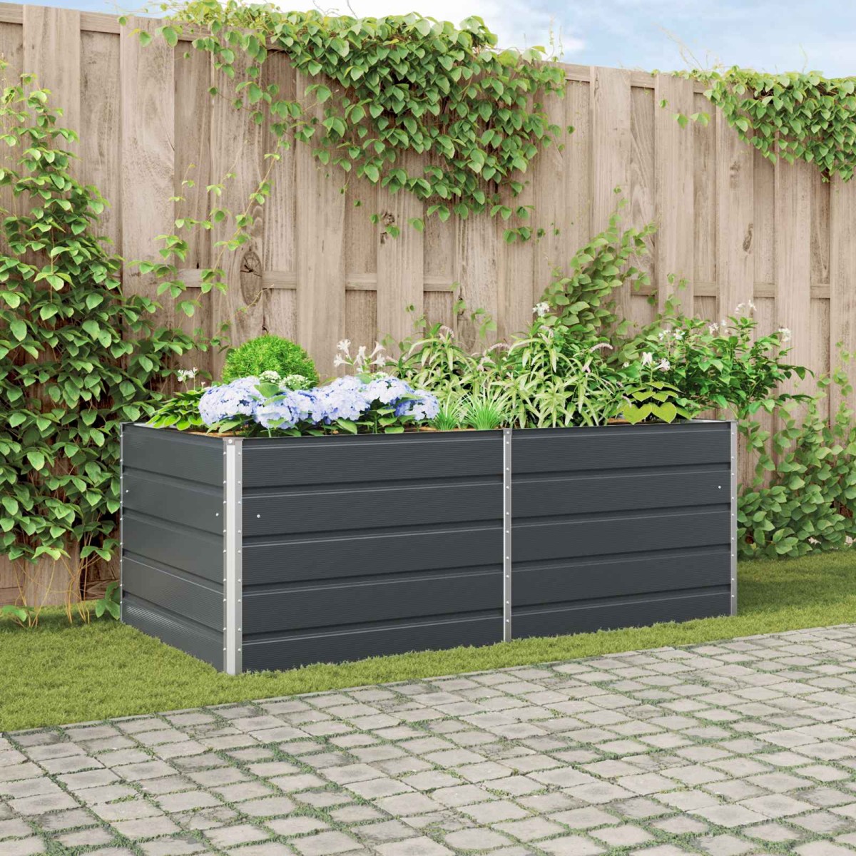 vidaXL Γλάστρα Ανθρακί 195 x 100 x 75 εκ Επικαλυμμένος Χάλυβας