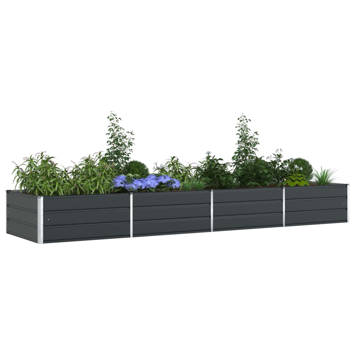 vidaXL Γλάστρα Ανθρακί 385 x 100 x 45 εκ Επικαλυμμένος Χάλυβας