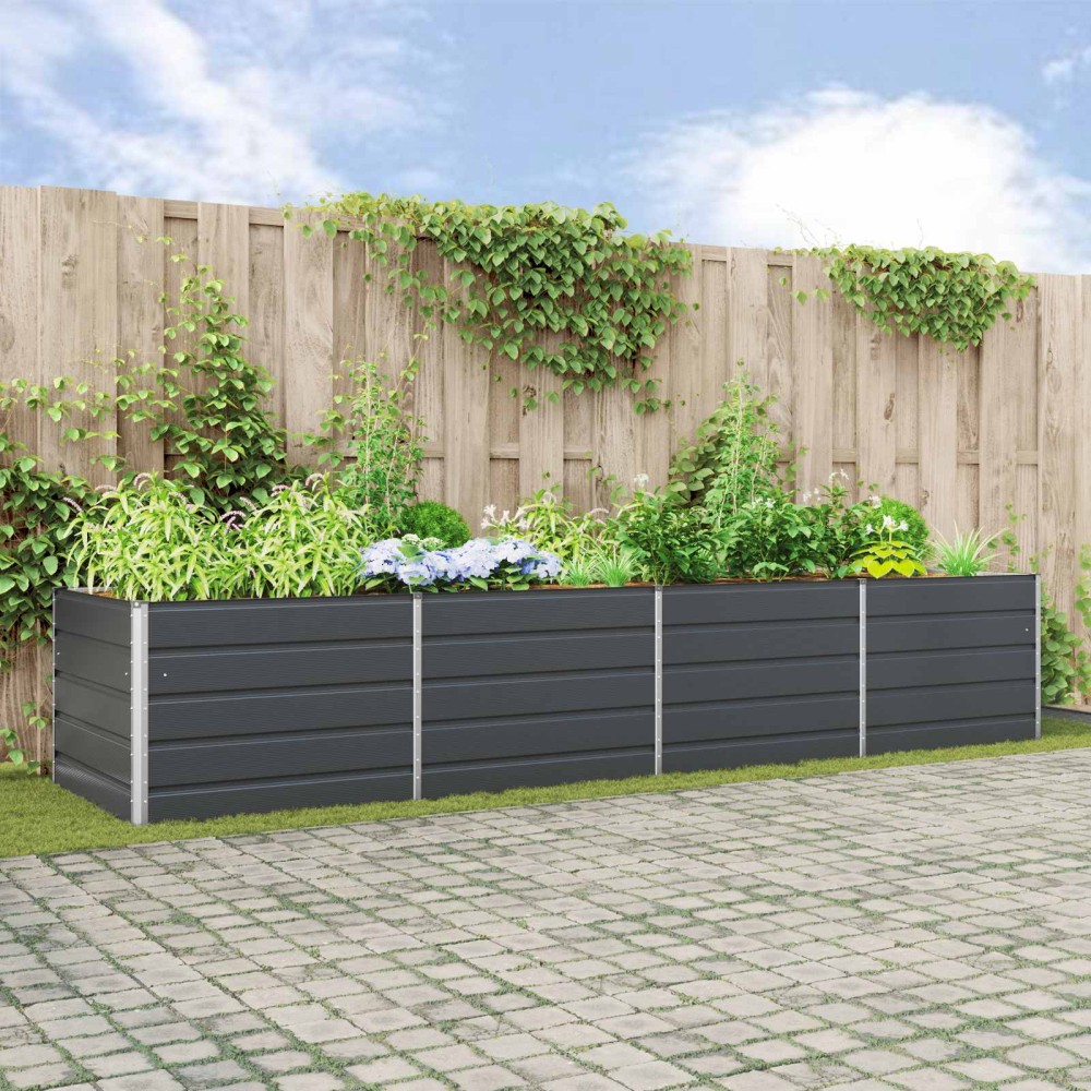 vidaXL Γλάστρα Ανθρακί 385 x 100 x 75 εκ Επικαλυμμένος Χάλυβας