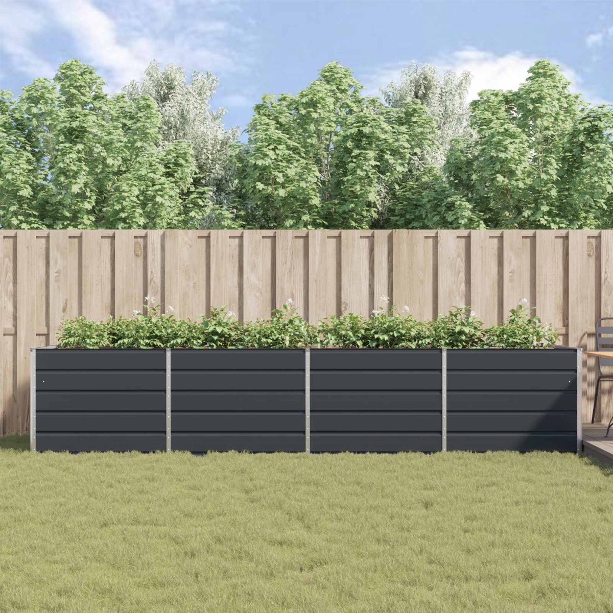 vidaXL Γλάστρα Ανθρακί 385 x 100 x 75 εκ Επικαλυμμένος Χάλυβας