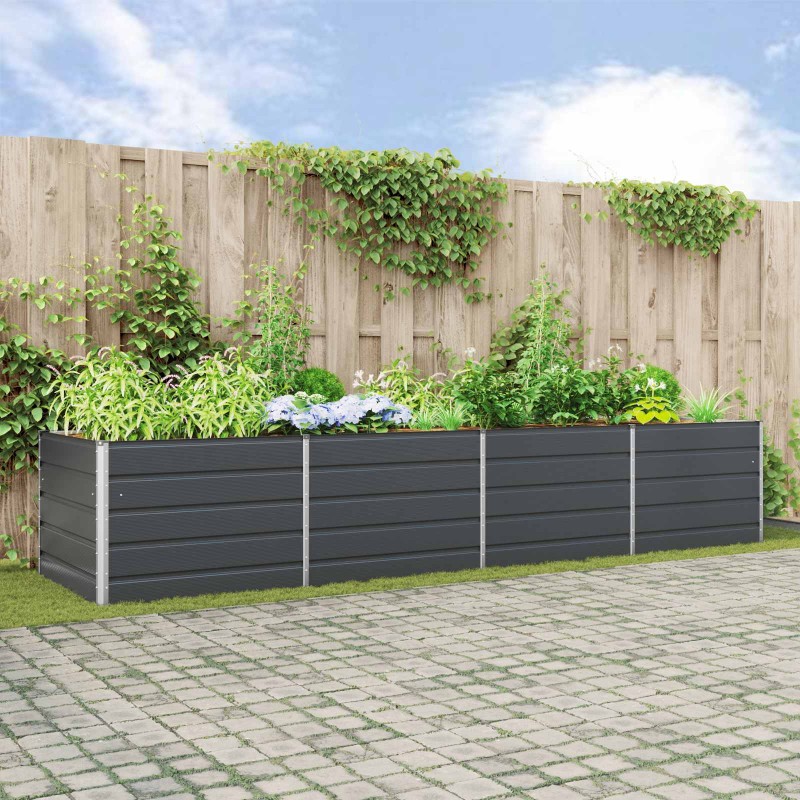 vidaXL Γλάστρα Ανθρακί 385 x 100 x 75 εκ Επικαλυμμένος Χάλυβας