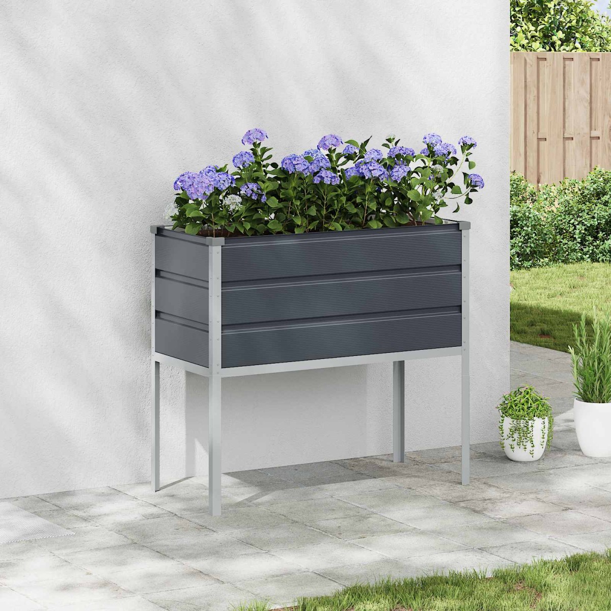 vidaXL Γλάστρα Ανθρακί 100 x 45 x 90 εκ. Επικαλυμμένος Χάλυβας