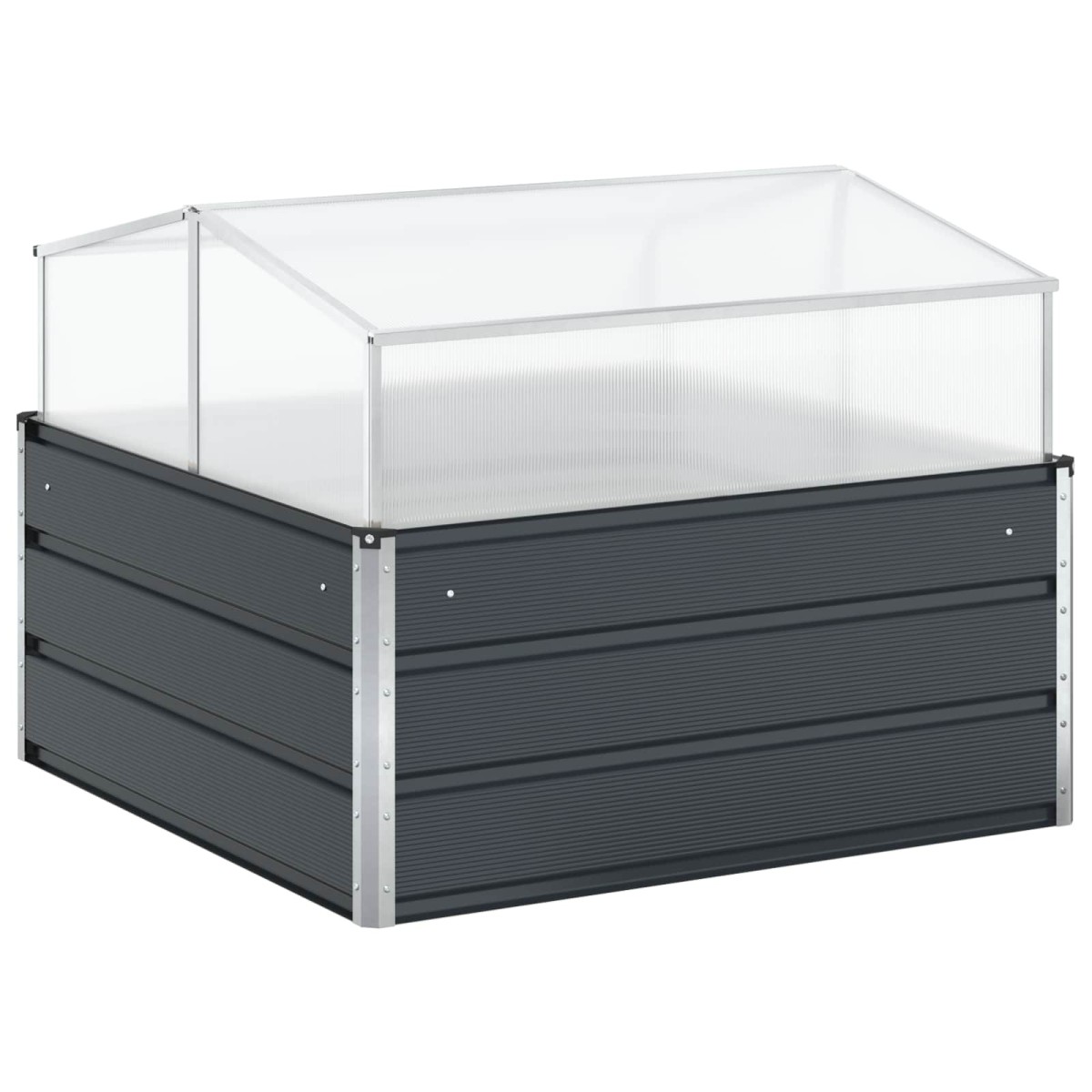 vidaXL Γλάστρα Ανθρακί 100 x 100 x 77 cm Επικαλυμμένος Χάλυβας
