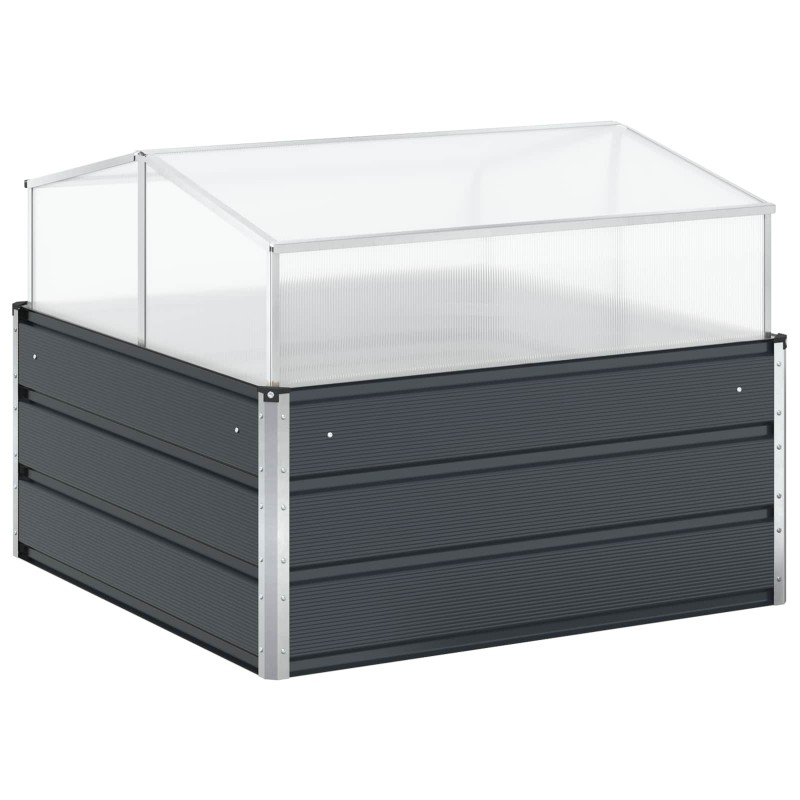 vidaXL Γλάστρα Ανθρακί 100 x 100 x 77 cm Επικαλυμμένος Χάλυβας