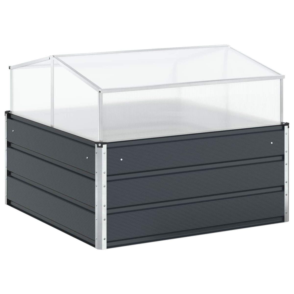 vidaXL Γλάστρα Ανθρακί 100 x 100 x 77 cm Επικαλυμμένος Χάλυβας
