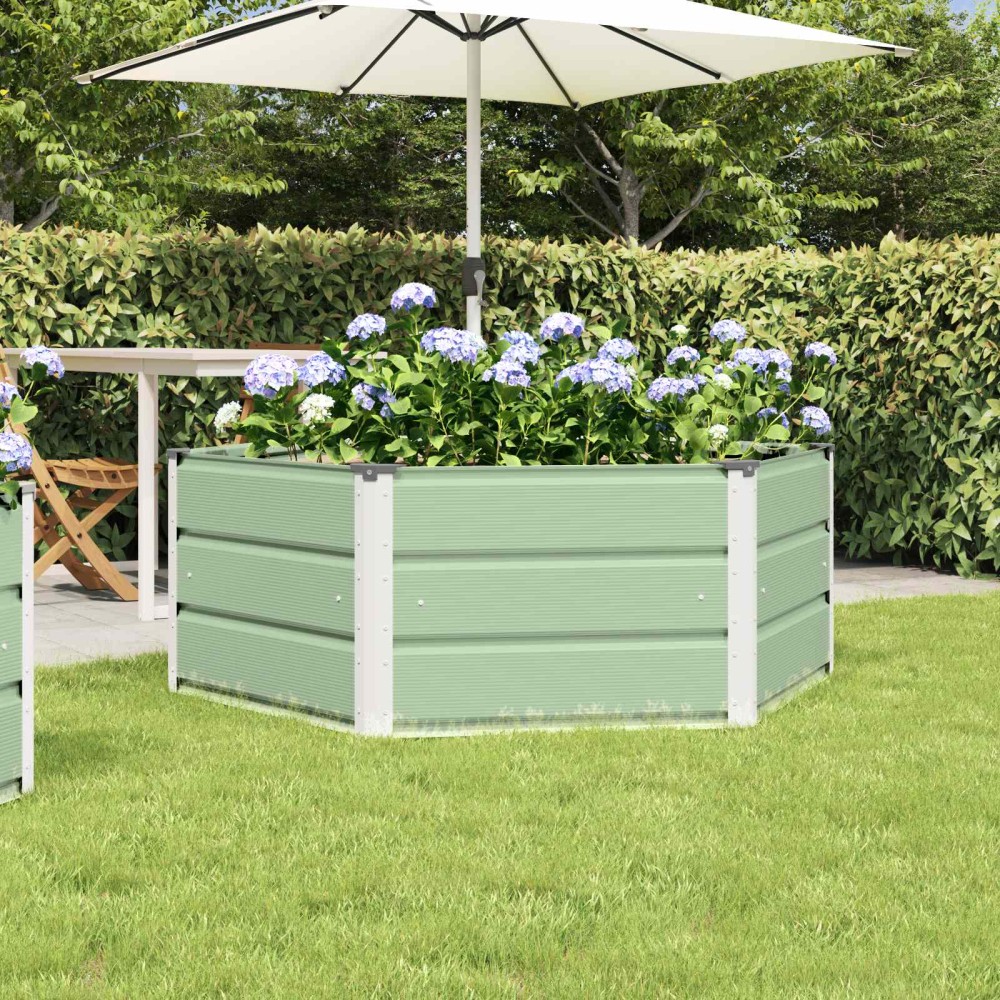 vidaXL Γλάστρα Παστέλ Πράσινο 129 x 129 x 45 cm Ατσάλι