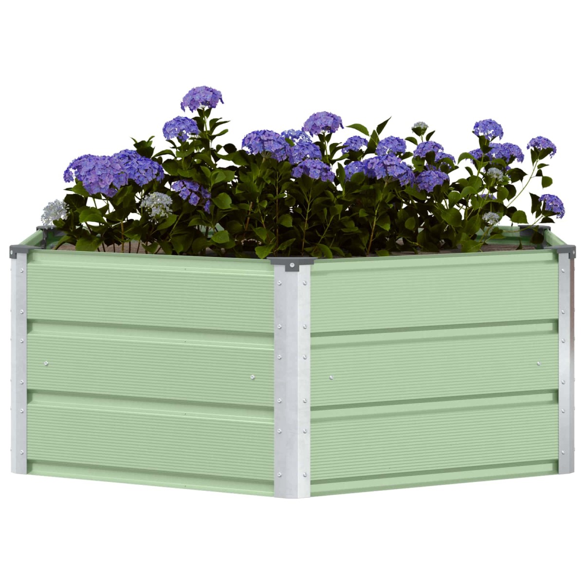 vidaXL Γλάστρα Παστέλ Πράσινο 129 x 129 x 45 cm Ατσάλι