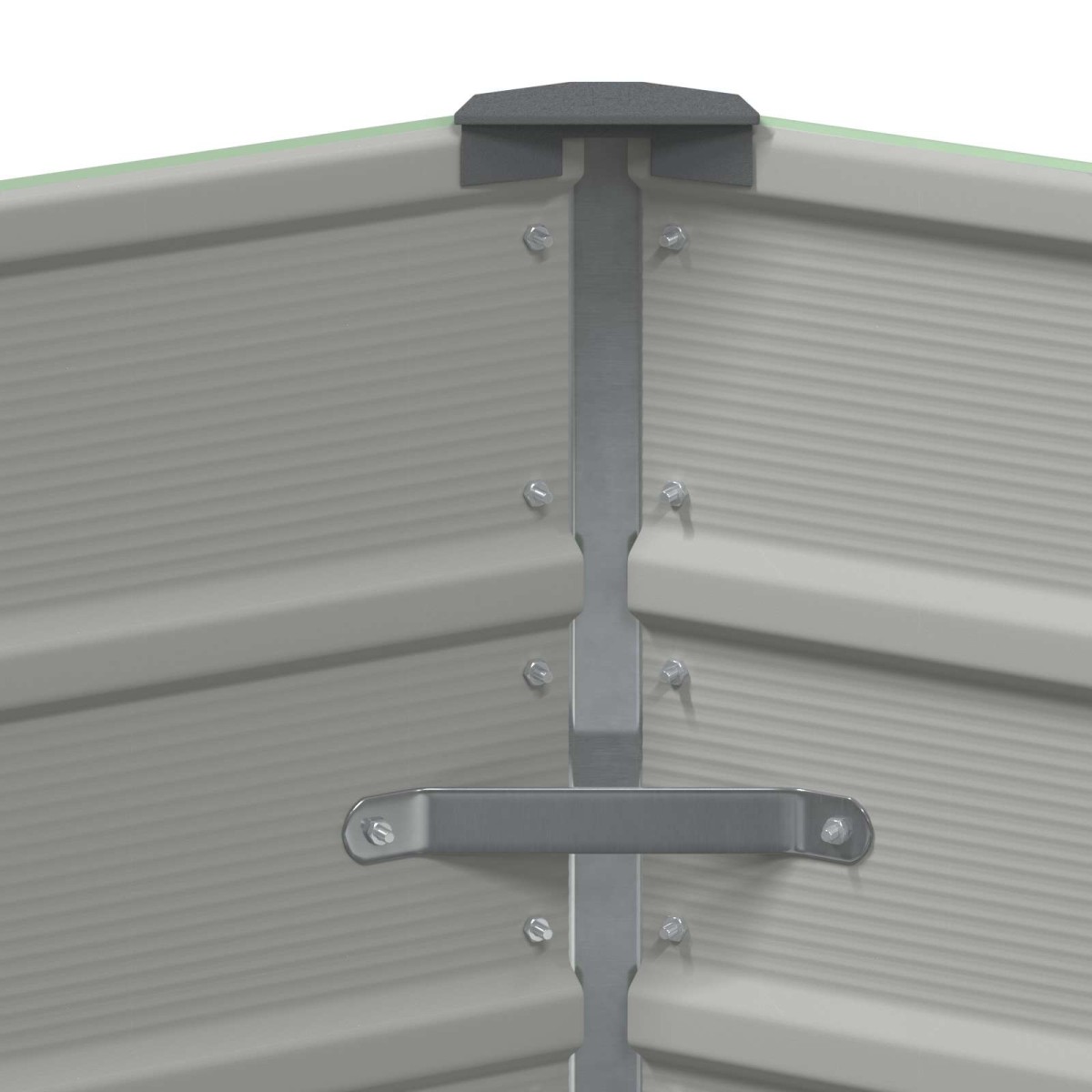 vidaXL Γλάστρα Παστέλ Πράσινο 129 x 129 x 45 cm Ατσάλι