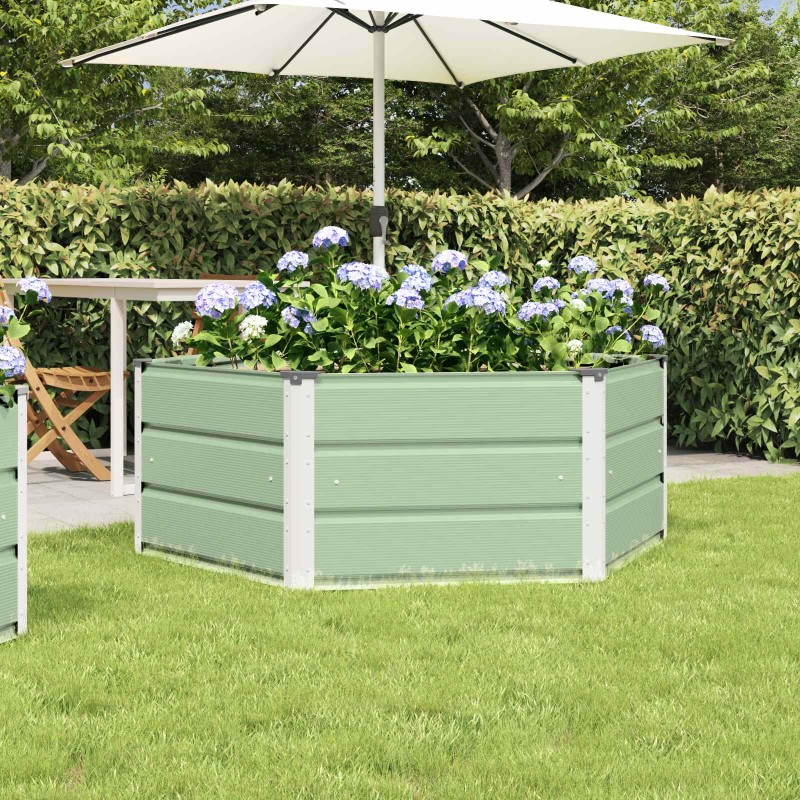 vidaXL Γλάστρα Παστέλ Πράσινο 129 x 129 x 45 cm Ατσάλι