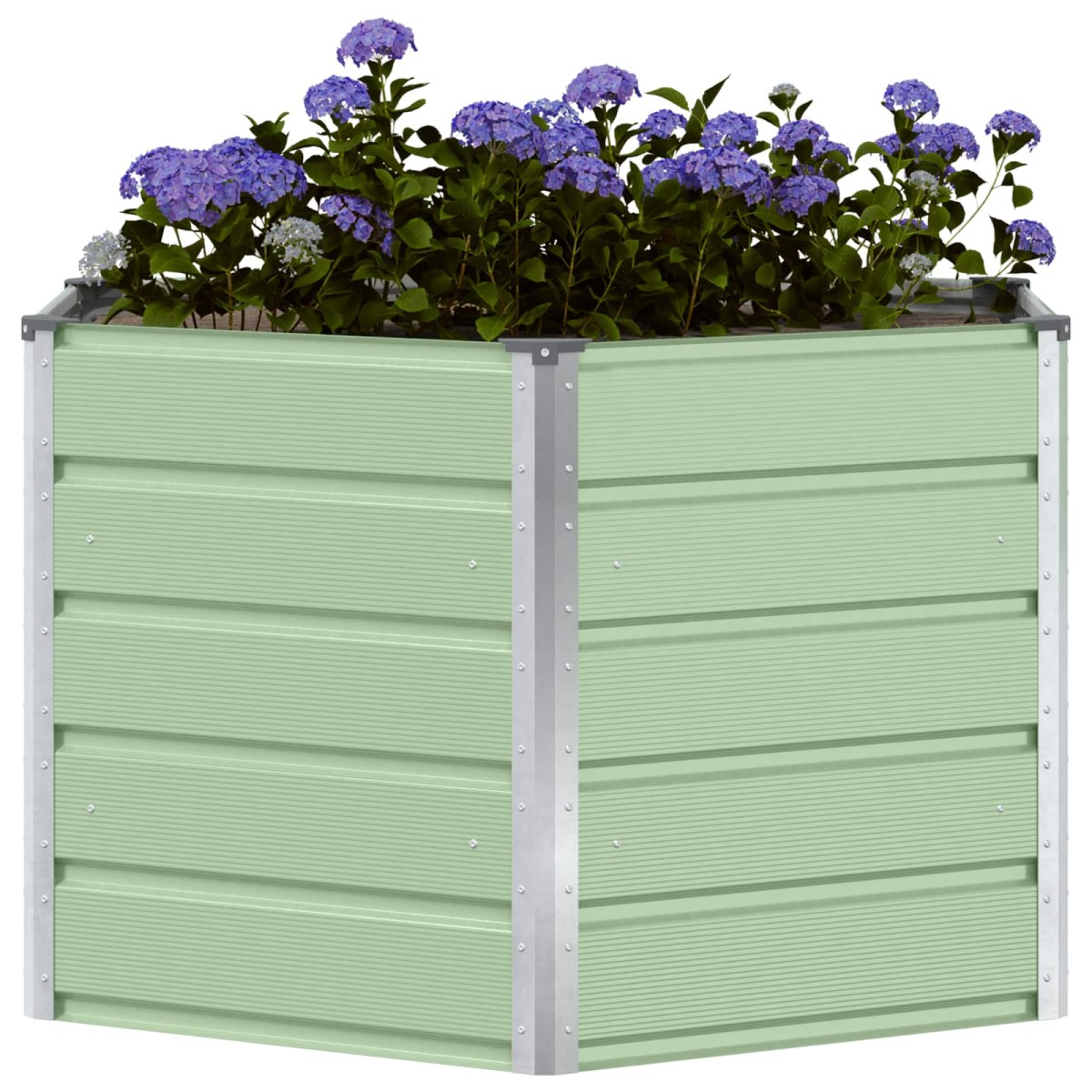 vidaXL Γλάστρα Παστέλ Πράσινο 129 x 129 x 75 εκ Ατσάλι
