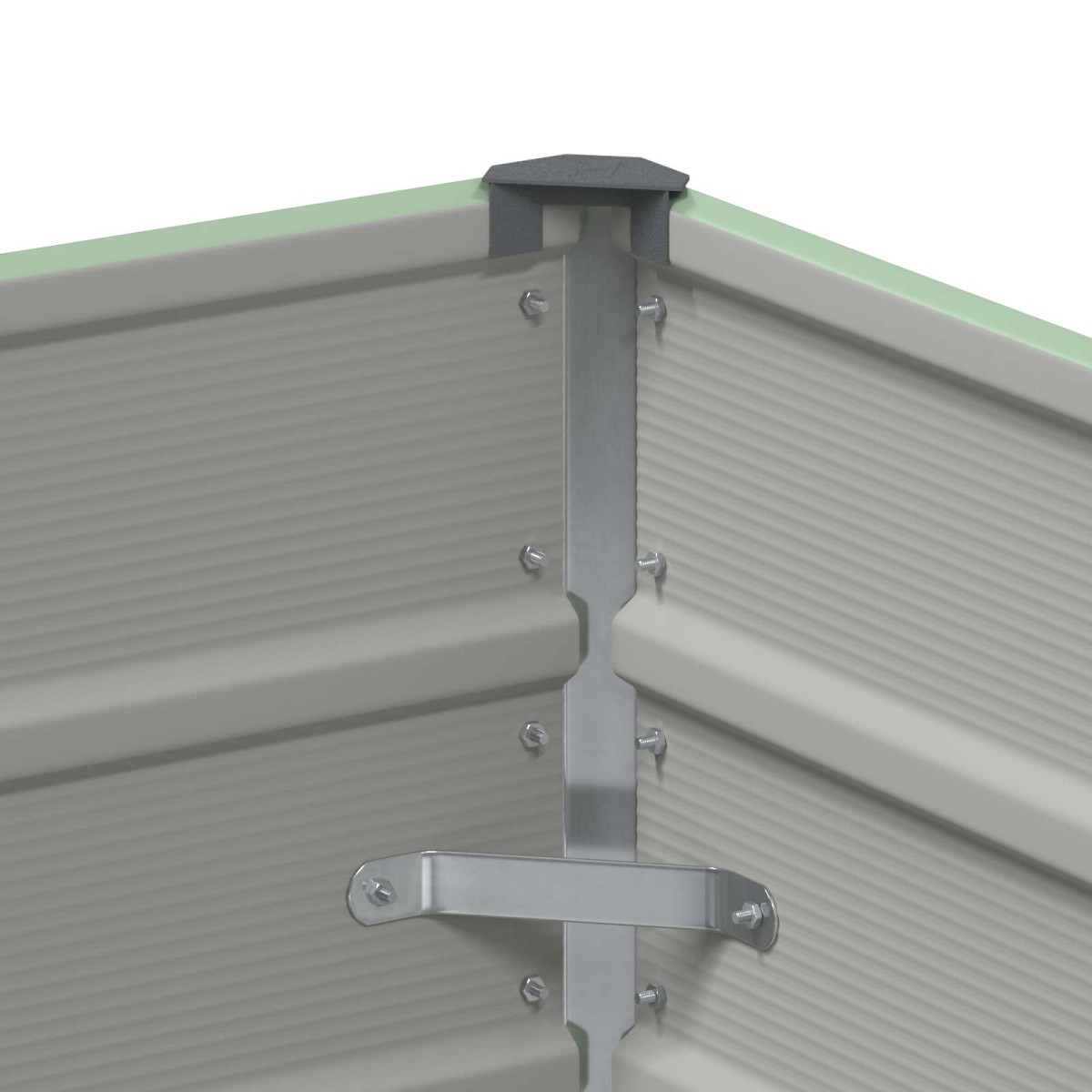 vidaXL Γλάστρα Παστέλ Πράσινο 100 x 100 x 75 εκ Ατσάλι