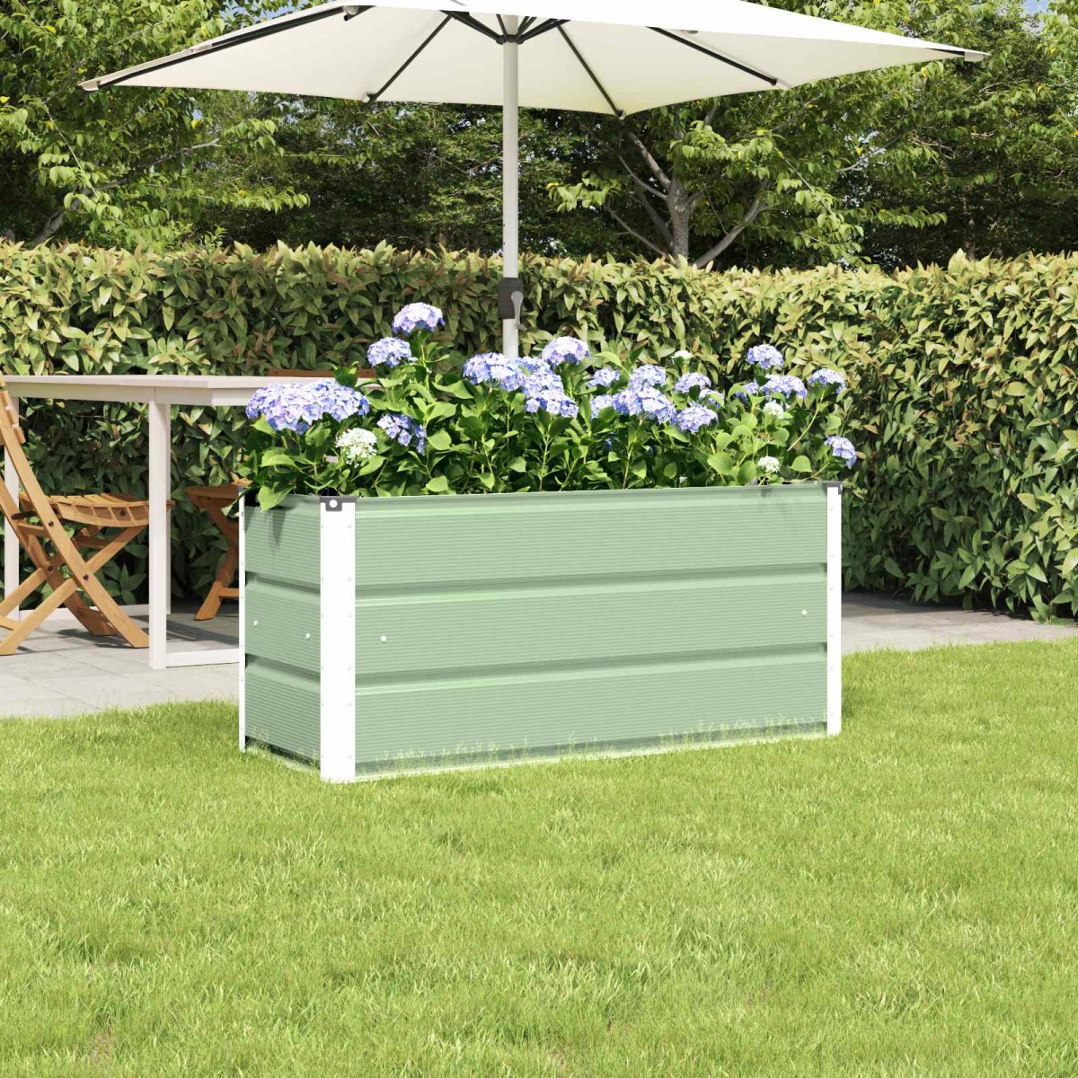 vidaXL Γλάστρα Πράσινο 100 x 40 x 45 cm Ατσάλι