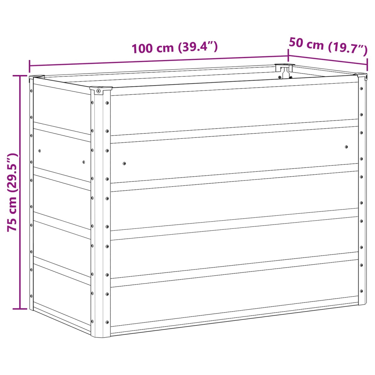 vidaXL Γλάστρα Παστέλ Πράσινο 100 x 50 x 77 εκ Επικαλυμμένος Χάλυβας