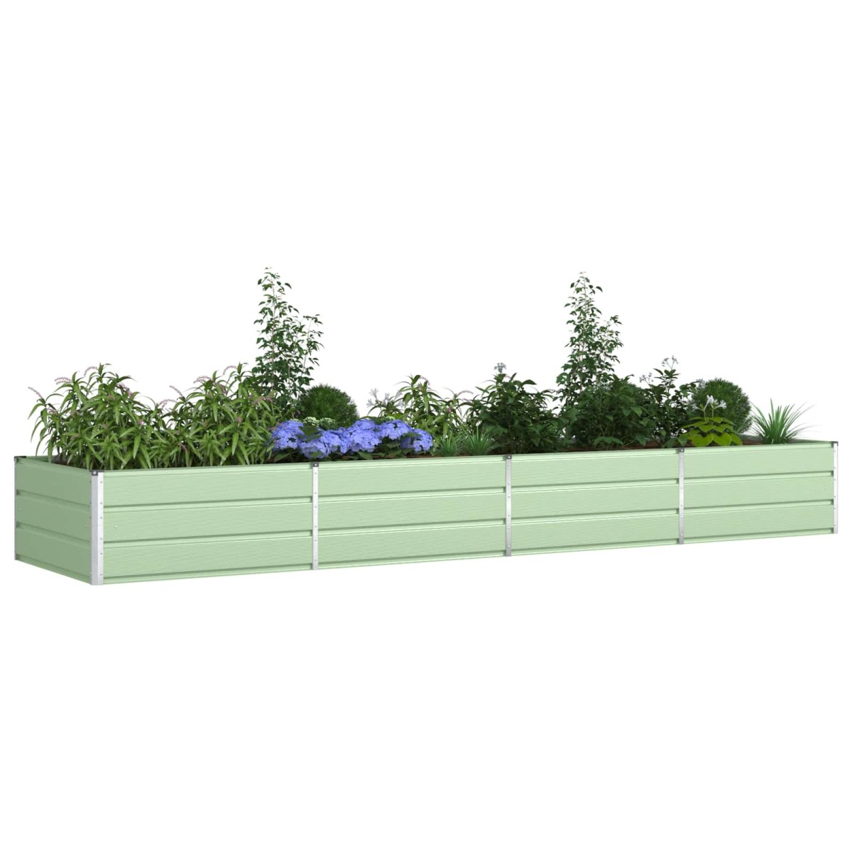 vidaXL Γλάστρα Παστέλ Πράσινο 385 x 100 x 45 εκ Επικαλυμμένος Χάλυβας
