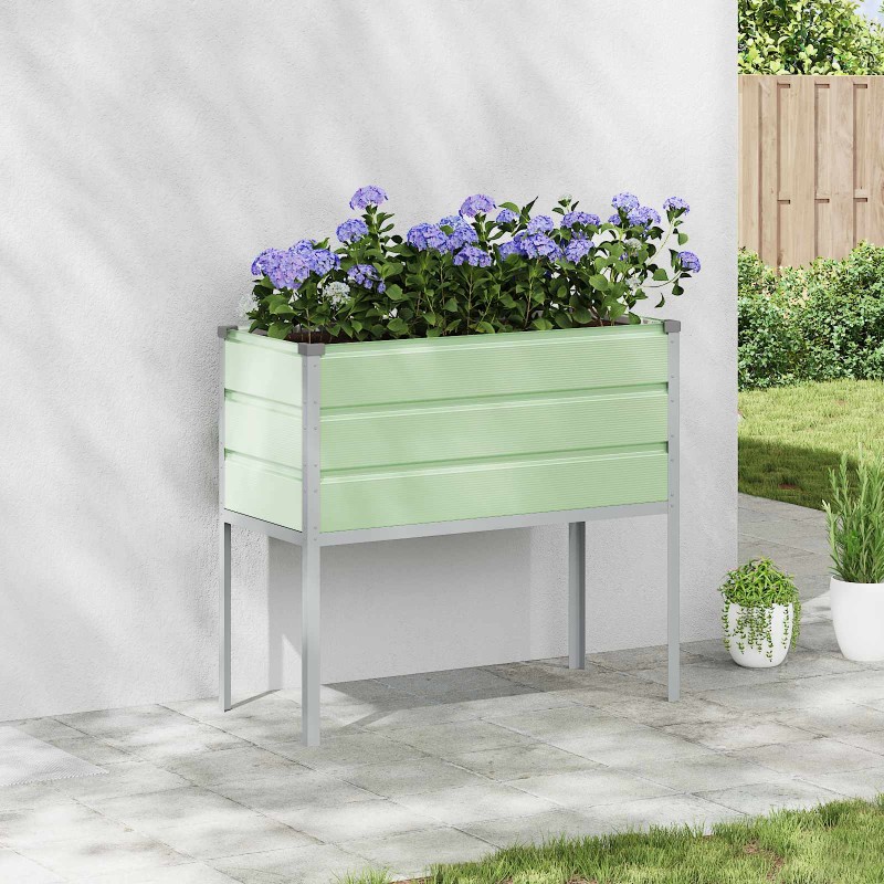 vidaXL Γλάστρα Παστέλ Πράσινο 100 x 45 x 90 εκ. Επικαλυμμένος Χάλυβας