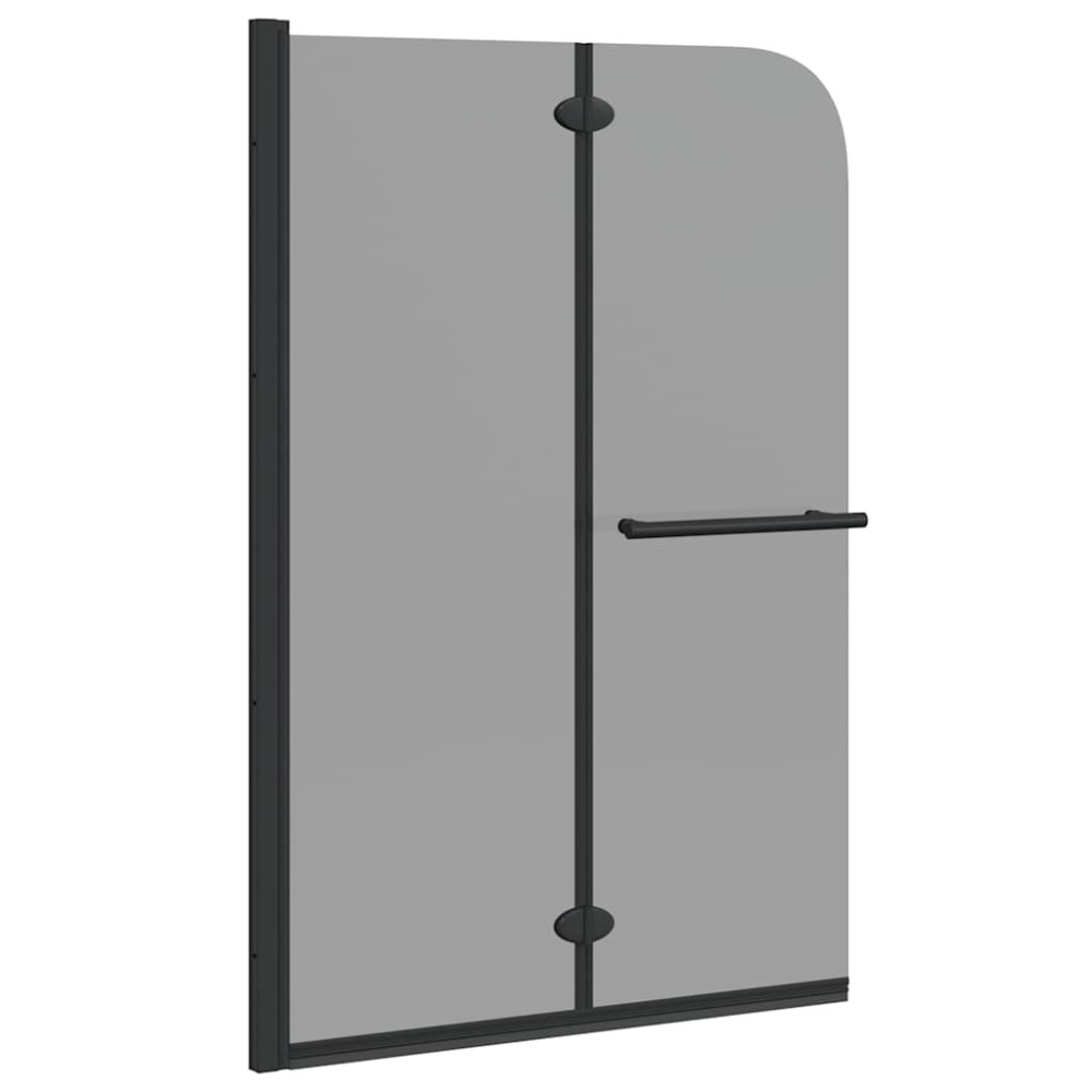 vidaXL Καλυμμα Ντους Μαύρο 120 x 140 cm ESG Γυαλί και Αλουμίνιο