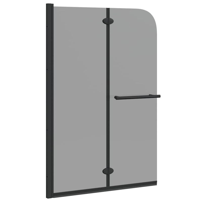 vidaXL Καλυμμα Ντους Μαύρο 120 x 140 cm ESG Γυαλί και Αλουμίνιο
