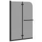 vidaXL Καλυμμα Ντους Μαύρο 120 x 140 cm ESG Γυαλί και Αλουμίνιο