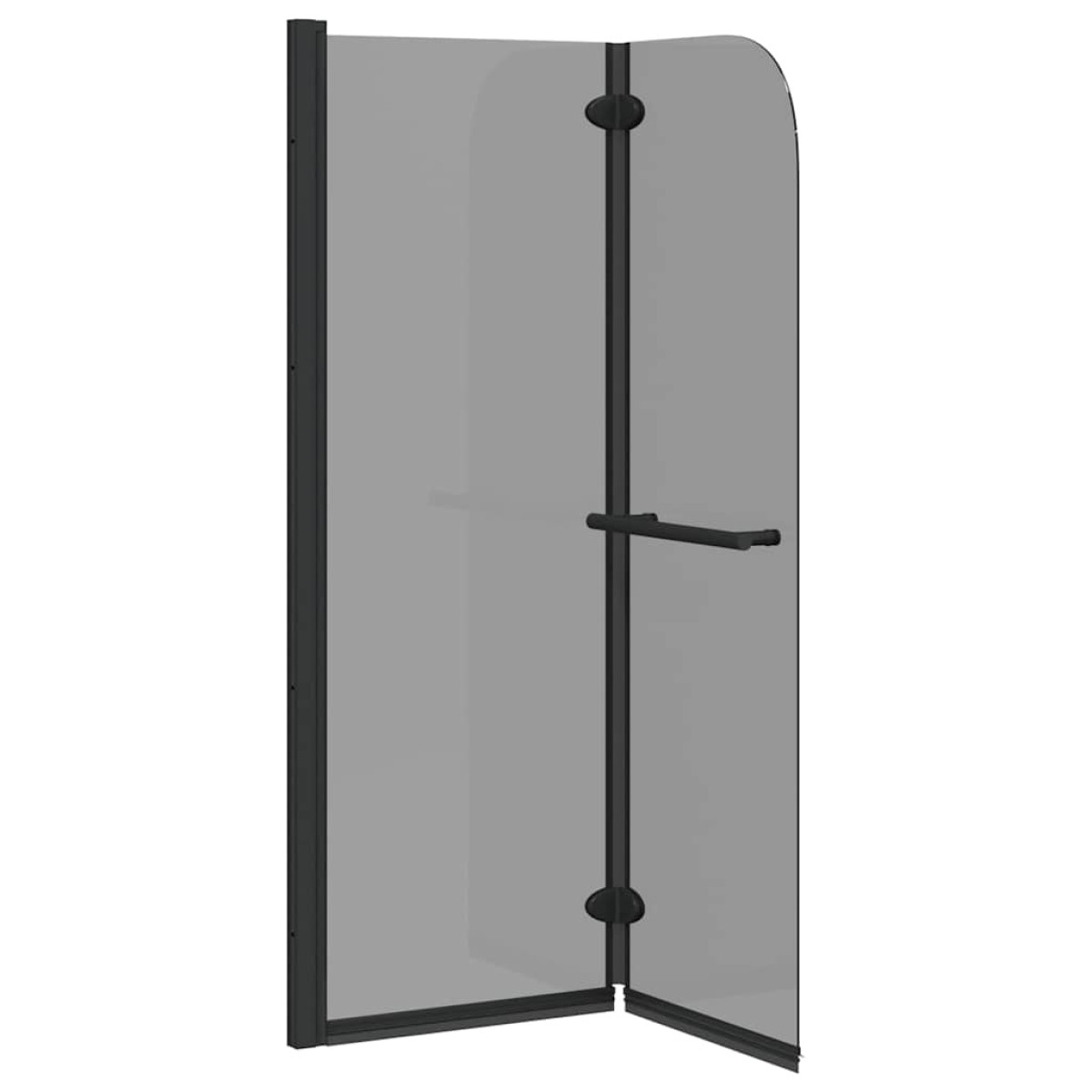 vidaXL Καλυμμα Ντους Μαύρο 120 x 140 cm ESG Γυαλί και Αλουμίνιο