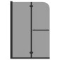 vidaXL Καλυμμα Ντους Μαύρο 120 x 140 cm ESG Γυαλί και Αλουμίνιο