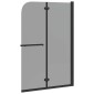 vidaXL Καλυμμα Ντους Μαύρο 120 x 140 cm ESG Γυαλί και Αλουμίνιο