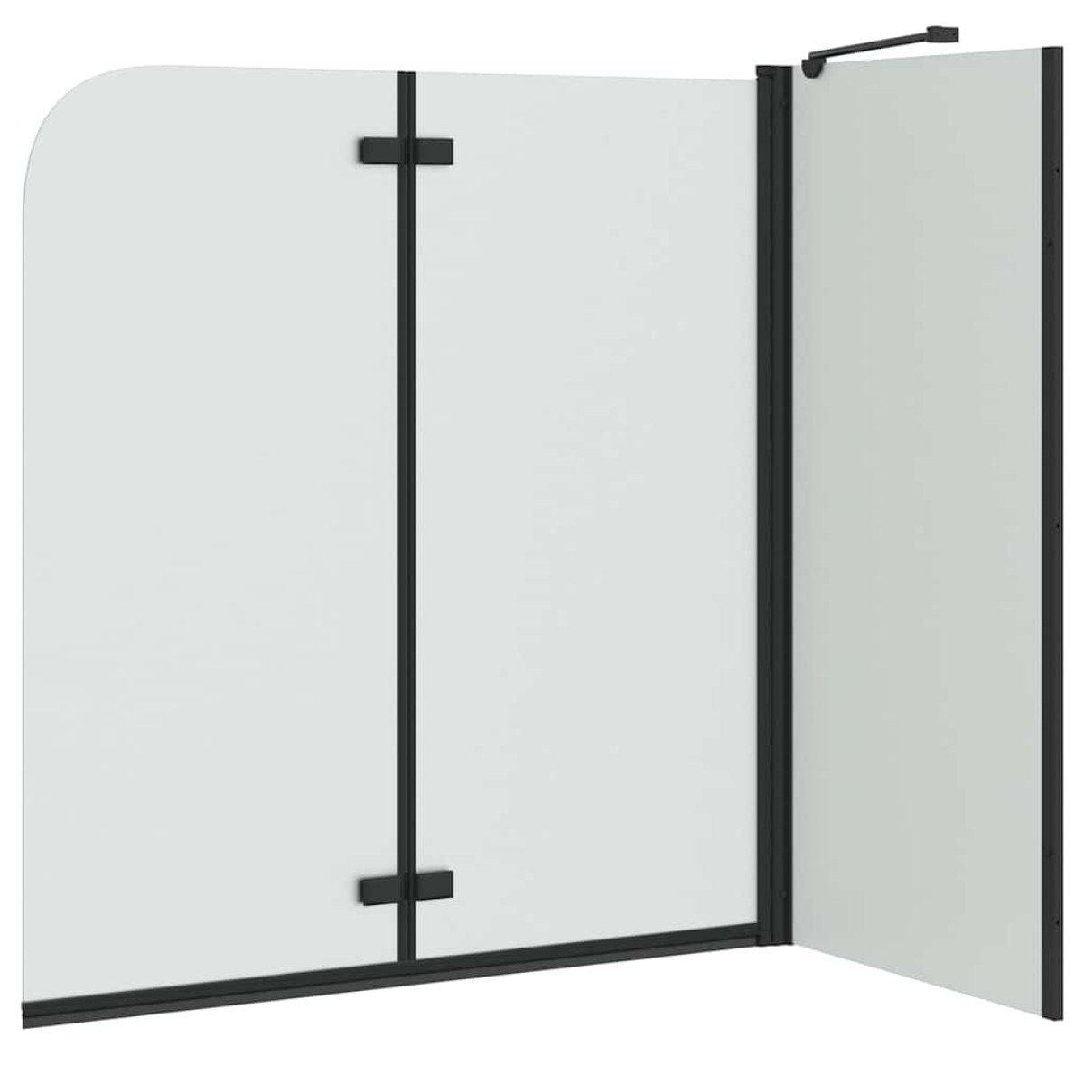 vidaXL Καλυμμα Ντους Μαύρο 120 x 68 x 130 εκ. ESG Γυαλί και Αλουμίνιο