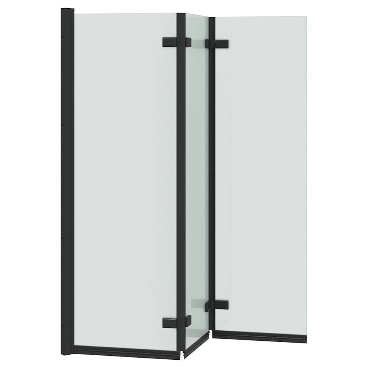 vidaXL Αναδιπλούμενη Καμπίνα Ντους Μαύρο 130 x 138 εκ