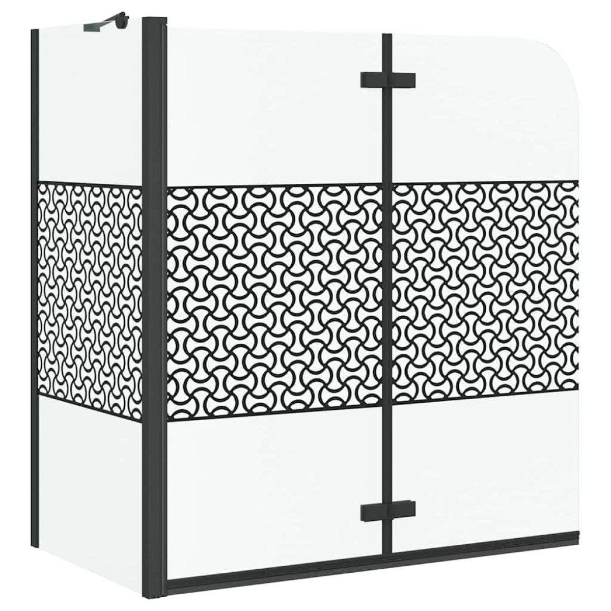 vidaXL Μπανιέρα Γεωμετρικό Μαύρο 120 x 67 x 129 εκ.