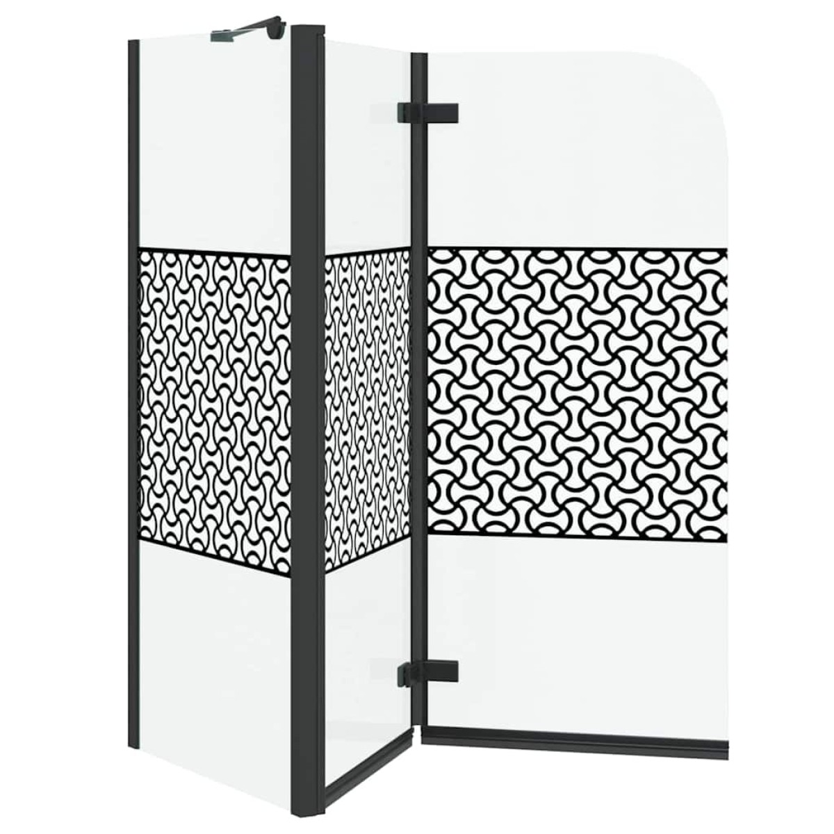 vidaXL Μπανιέρα Γεωμετρικό Μαύρο 120 x 67 x 129 εκ.