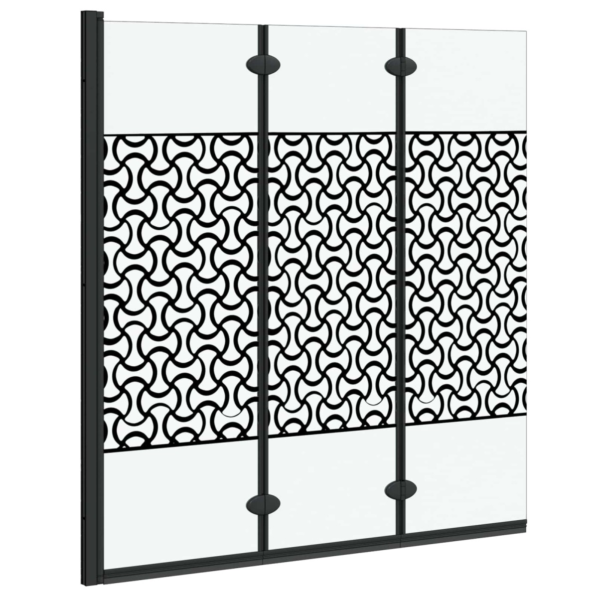 vidaXL Καλυμμα Ντους Μαύρο και Διαφανές 130 x 130 cm σκληρυμένο γυαλί