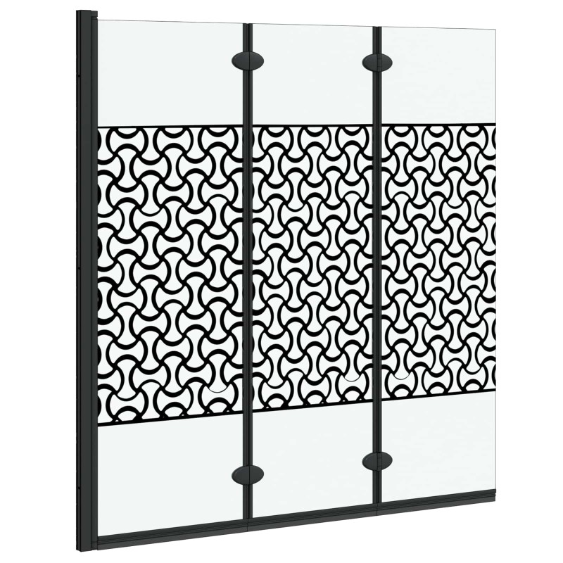 vidaXL Καλυμμα Ντους Μαύρο και Διαφανές 130 x 130 cm σκληρυμένο γυαλί