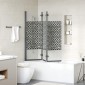 vidaXL Καλυμμα Ντους Μαύρο και Διαφανές 130 x 130 cm σκληρυμένο γυαλί