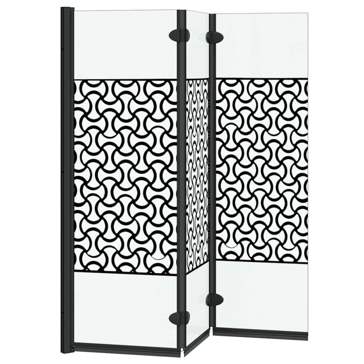 vidaXL Καλυμμα Ντους Μαύρο και Διαφανές 130 x 130 cm σκληρυμένο γυαλί