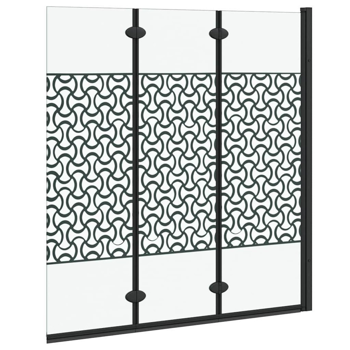 vidaXL Καλυμμα Ντους Μαύρο και Διαφανές 130 x 130 cm σκληρυμένο γυαλί
