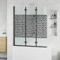 vidaXL Καλυμμα Ντους Μαύρο και Διαφανές 130 x 130 cm σκληρυμένο γυαλί