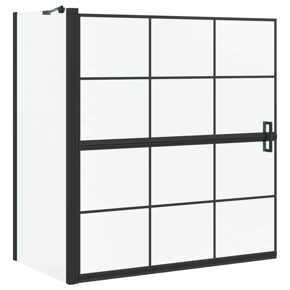 vidaXL Οθόνη ντους μπάνιου Μαύρο και Διαφανές 116 x 68 x 128 εκ.