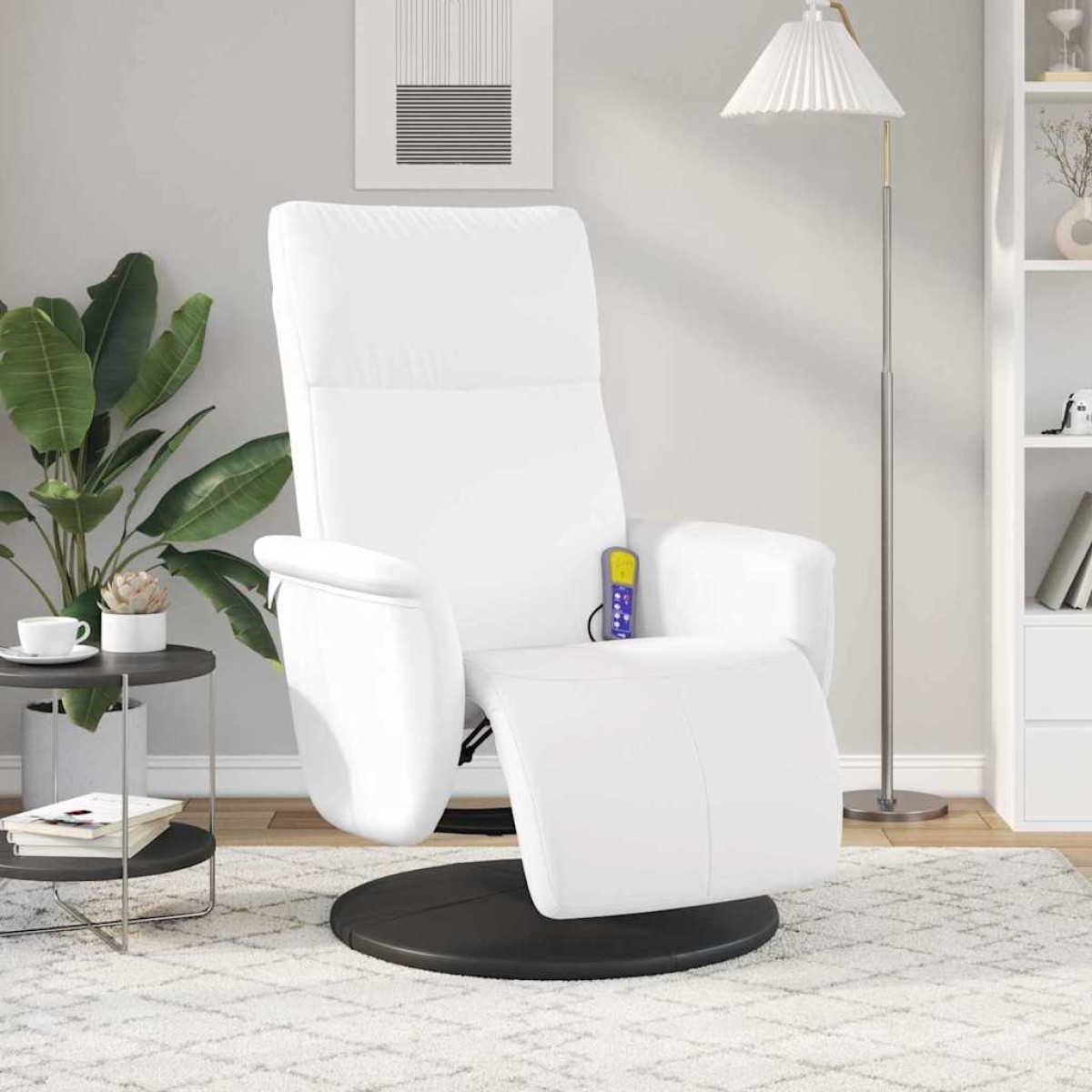 vidaXL Κάθισμα μασάζ Λευκό 71 x 90 x 105 εκ. Τεχνητό Δέρμα
