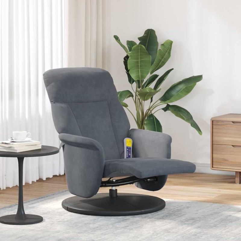 vidaXL Κάθισμα μασάζ Σκούρο Γκρι 91 x 71 x 105 εκ. Βελούδο
