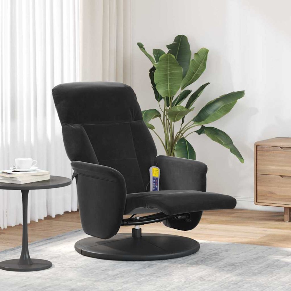 vidaXL Κάθισμα μασάζ Μαύρο 91 x 71 x 105 εκ. Βελούδο
